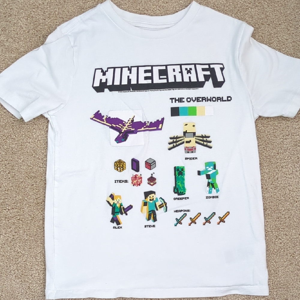Old Navy White Minecraft Graphic Tee